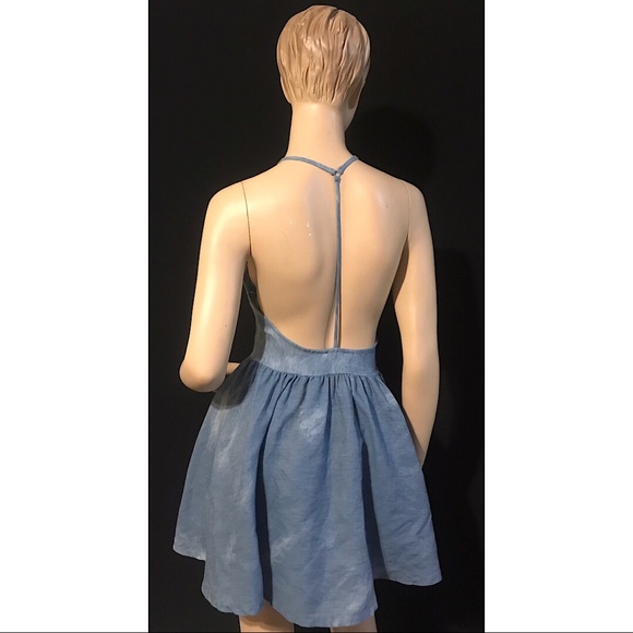 Nasty Gal Denim Small NWT Babydoll Dress - Picture 2 of 8